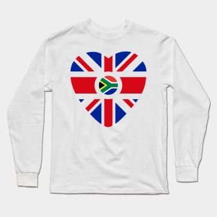 British South African Multinational Patriot Flag Series (Heart) Long Sleeve T-Shirt
